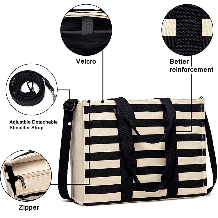 striped canvas tote bag striped canvas tote bag